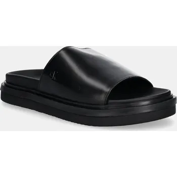 Dámské pantofle Pantofle Calvin Klein Jeans FLAT MOLDED SANDAL SLIDE dámské, černá barva, YW0YW01710 99X, EUR 40