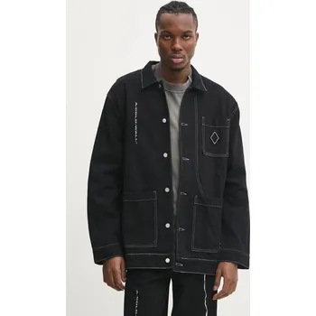 Džínová bunda A-COLD-WALL* pánská, černá barva, přechodná, oversize, ACWMH058 99A, vel. 46