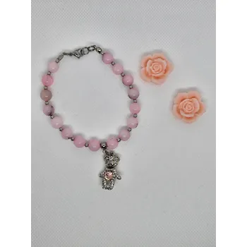 Náramek Náramek z minerálů s medvídkem