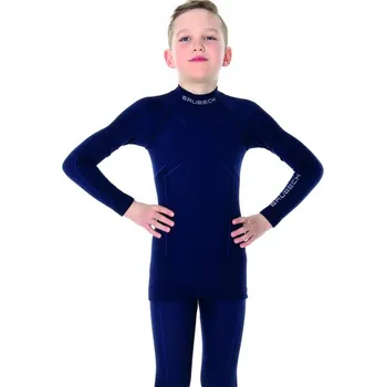 Pánské termoprádlo Brubeck Juniorské funkční triko Active Wool 2023/2024 Tmavě modrá 152/158 Dětské