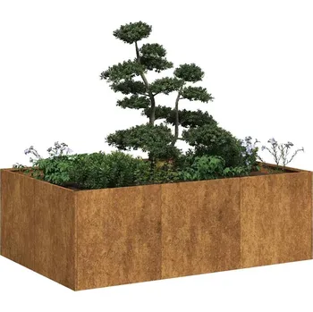 Květináč Truhlík rezavá 120x80x40 cm povětrnostně odolná ocel Hnědá 860751