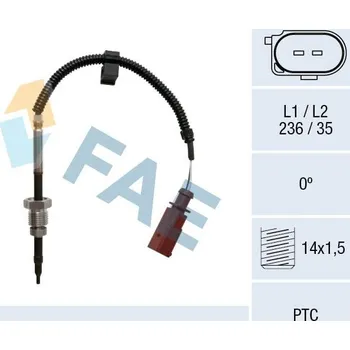 Čidlo automobilu Čidlo, teplota výfukových plynů FAE 68033