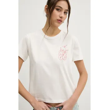 Pánské oblečení Bavlněné tričko HUGO 50534246 béžová 01X, vel. XL