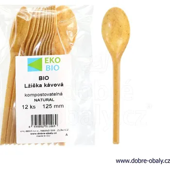 Příbor EKO-BIO opakovaně použitelné kávové lžičky NATURAL, set 12ks