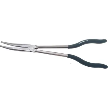 Kleště extra dlouhé, 28 cm, zahnuté 45 stupňů, špičaté čelisti - JONNESWAY P7602