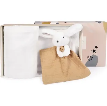 Doudou et Compagnie Paris Doudou Dárková sada šťastný králíček pléd a béžový muchláček