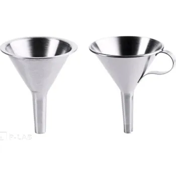 Laboratorní baňka Nálevka z nerezové oceli (Horní průměr nálevky (mm) : 200, Výška nálevky (mm): 225, Dolní průměr stonku (mm) : 22, Balení (ks): 1)