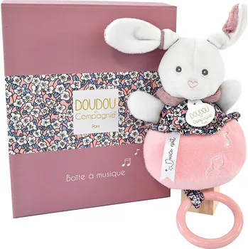Doudou et Compagnie Paris Doudou Dárková sada - Plyšový králíček hrající melodii růžový 20 cm