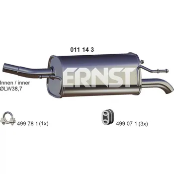 Tlumič výfuku Zadní tlumič výfuku ERNST 011143