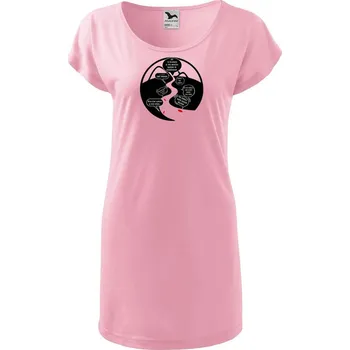 Dámské šaty DOBRÝ TRIKO Dámské tričko/šaty s potiskem Na řece Velikost: L, Barva: Růžová