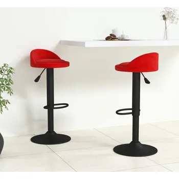 vidaXL Barové stoličky 2 ks vínové samet