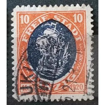 Sběratelství Známka Danzig, 10 Pf, Mi.54#