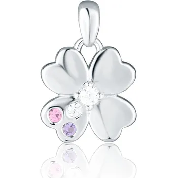 Přívěsek Stříbrný přívěsek se zirkony čtyřlístek JVD SVLP1353X61BA00