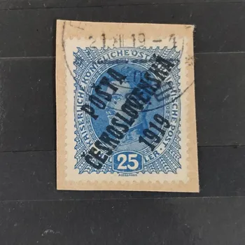 Sběratelství Výstřižek ČSR PČ 1919 , 25h, Pof.40#, I. typ přetisku