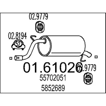 Výfukový systém Zadní tlumič výfuku MTS 01.61026