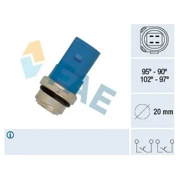 Ventilátor topení a klimatizace Teplotní spínač, větrák chladiče FAE 38391