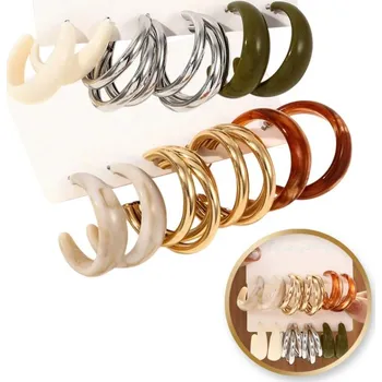 Náušnice Flamenco Mystique Sada 6 kusů visacích náušnic k1684.