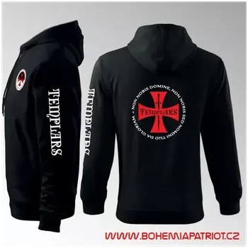 Pánská mikina Templářská mikina - vzor 2MZ - černá / XXL