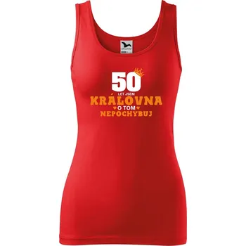 DOBRÝ TRIKO Dámské tílko s potiskem 50 let jsem královna Velikost: M, Barva: Červená