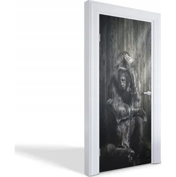 Fototapeta Samolepka samolepící dekorace na dveře a nábytek Zamyšlená gorila 95x205 cm