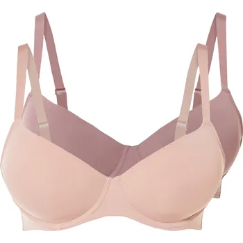 Podprsenka esmara® Dámská podprsenka XXL, 2 kusy (starorůžová/světle růžová, 90D)