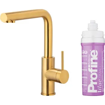 Vodovodní baterie KFA - Baterie dřezová DUERO PURE BASIC, s filtrací, broušené zlato 6623-915-31