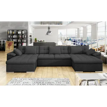 Sedací souprava Rozkládací rohová sedačka MIA U tmavě šedá