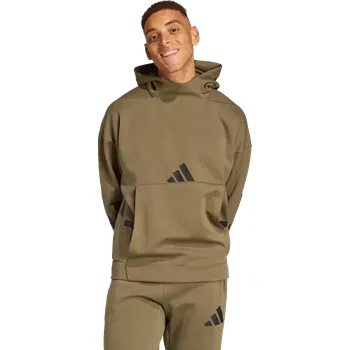 Pánská mikina Pánská volná sportovní mikina s kapucí Adidas Z.N.E. tmavě zelená