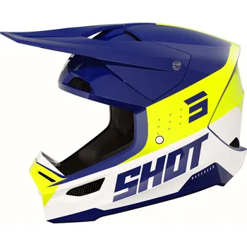 Helma na motorku Motokrosová helma Shot Furious League modro-fluo žlutá