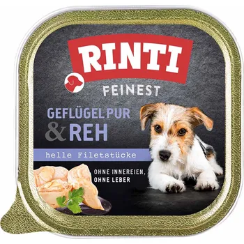 Krmivo pro psa Rinti Feinest s čistým drůbežím a srnčím masem 11 × 150 g