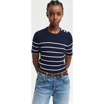 Dámský svetr SVETR GANT RIBBED BRETON C-NECK EVENING BLUE