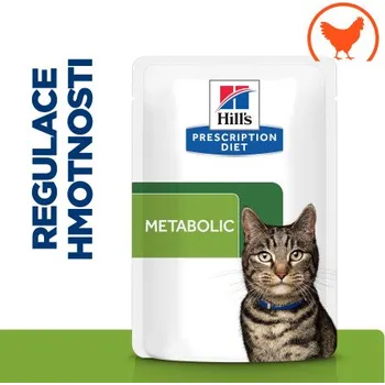 Pro kočku Hill's PD Cat Metabolic Obesity & Weight Loss Chicken kaps. 12x85g