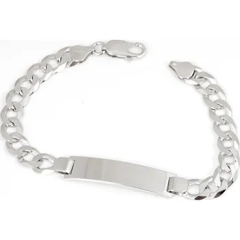 Náramek Pánský stříbrný náramek s destičkou pancr 22 cm 78515F + dárek zdarma