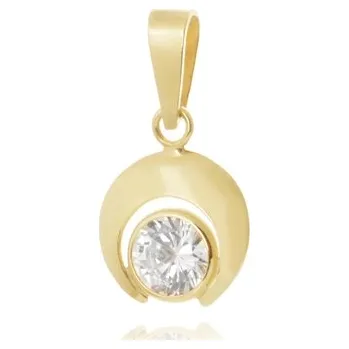 Přívěsek Dámský zlatý přívěšek se zirkonem ZZ0075F + Dárek zdarma
