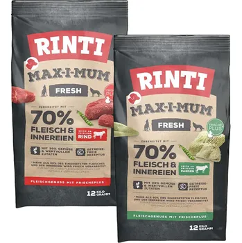 Krmivo pro psa Rinti Max-i-Mum variace chutí s hovězím masem a dršťkami 2x12kg