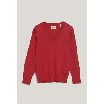 Dámský svetr SVETR GANT FINE KNIT V-NECK BRIGHT RED