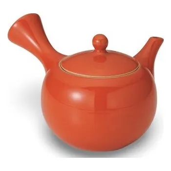 Konvice na čaj Keramická Kyusu konvice oranžová 380 ml