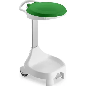 Podlahový mycí stroj Stojan Smile, pro pytel 120 l, podvozek s pedálem, 2 kolečka, zelené víko