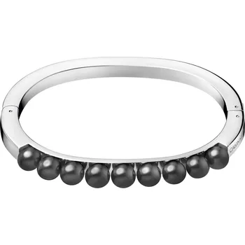 Šperk Calvin Klein Pevný ocelový náramek s černými perličkami Circling KJAKMD04010 5,4 x 4,3 cm - XS + 2 měsíce na vrácení zboží
