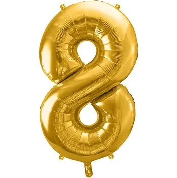 Balónek Balónek fóliový narozeniny číslo 8 zlatý 86 cm pa736184