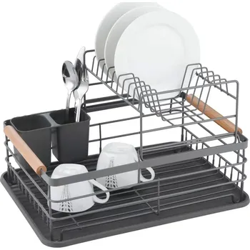 Odkapávač na nádobí Odkapávač nádobí dvoupatrový s madly Kinghoff, šedá