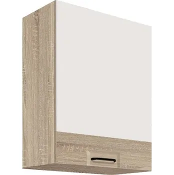 Kuchyňská skříňka Fadome Horní skříňka kuchyně Favorit 33G-50 Barva dvířek: Bílý lesk, Zvolte korpus: Dub artisan