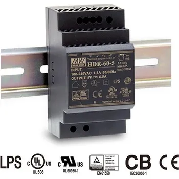 spínaný zdroj MEANWELL • HDR-60-15 • Průmyslový napájecí spínaný zdroj 15V 60W na DIN