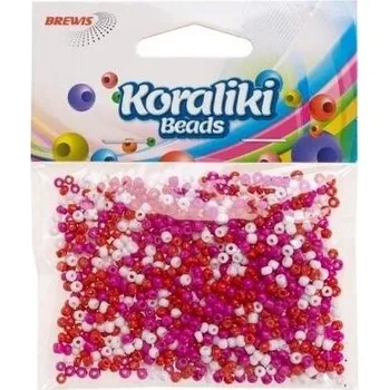 Set školních potřeb Koraliki akrylowe do nawlekania białe czerwone 35m