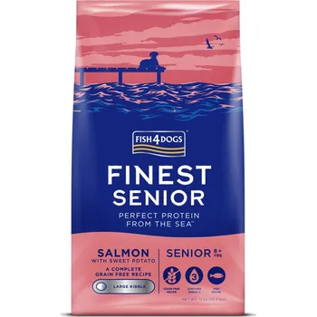 Krmivo pro psa FISH4DOGS Granule velké pro starší psy Finest losos se sladkými bramborami 12 kg, 8+