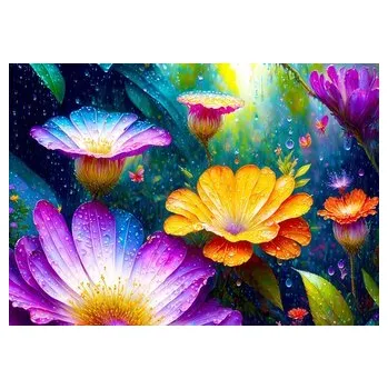 Puzzle ENJOY Puzzle Květy v dešti 1000 dílků