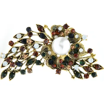 Brož B-TOP Brož s kamínky a perlou Typ: Typ 2