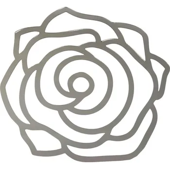 Nalepovací zrcadlová dekorace na hodiny z pryskyřice – růže Barva: Stříbrná