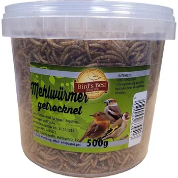 Krmivo pro ptáka Bird's Best sušené moučné červy v kbelíku 500 g
