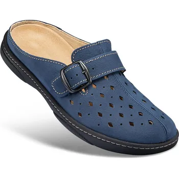 Dámská zdravotní obuv Dámské sandály s uzavřenou špičkou, nubuková useň, modrá, velikost: 38